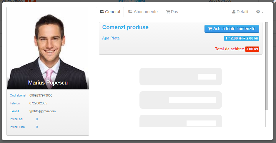 istoric abonamente Gestiune Sala