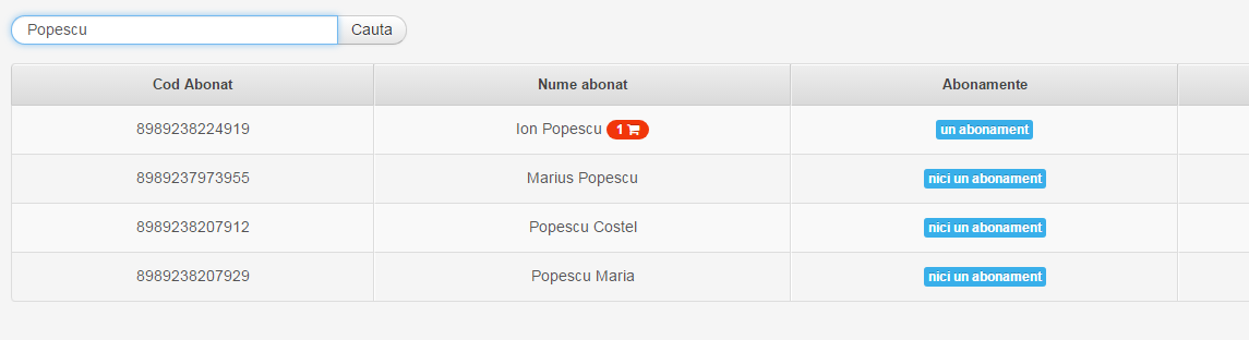 identifica abonati Gestiune Sala