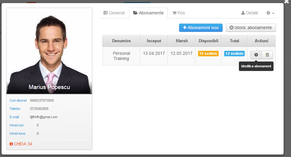 ingheata abonament Gestiune Sala