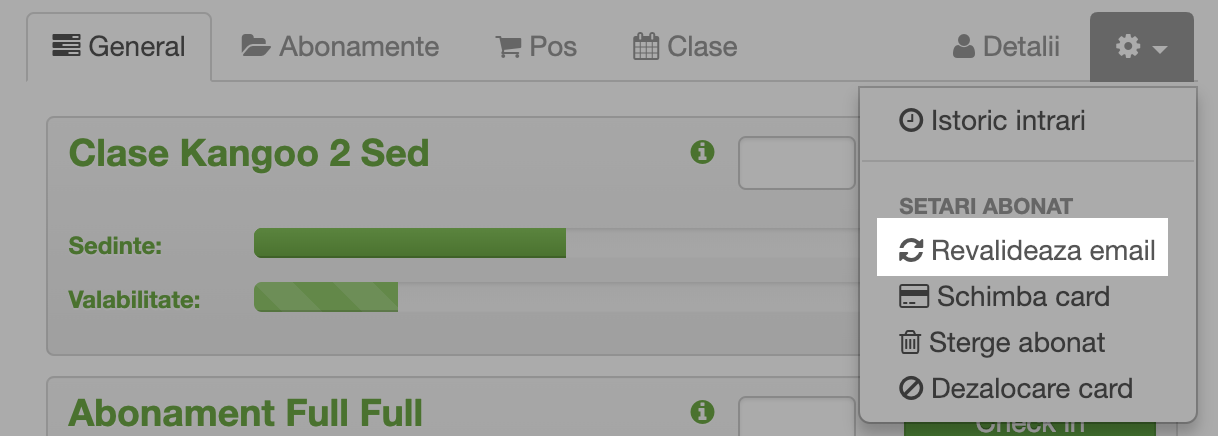 revalideaza email Gestiune Sala