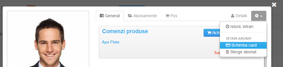 modifica abonat Gestiune Sala