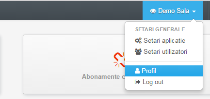 Setari aplicatie Gestiune Sala